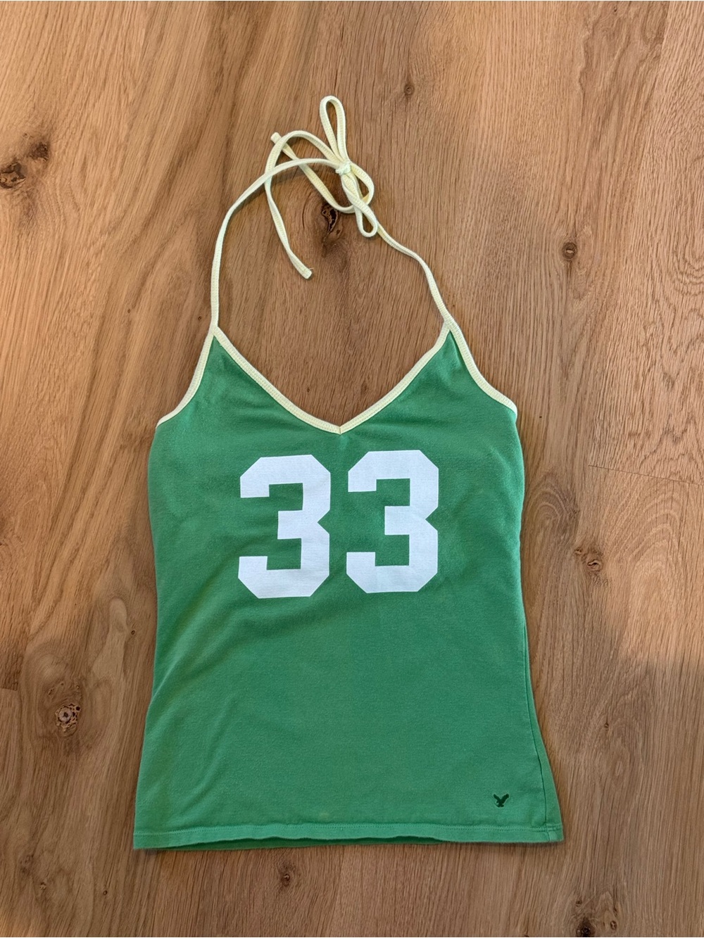 Vintage Y2K American Eagle Outfitters Green Halter Tank Camisole Size Small